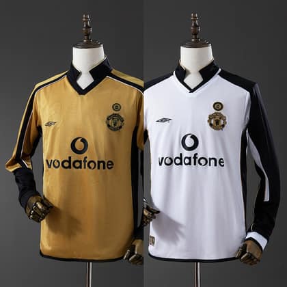 Manchester United Retro 01/02 100 aniversario Manga larga