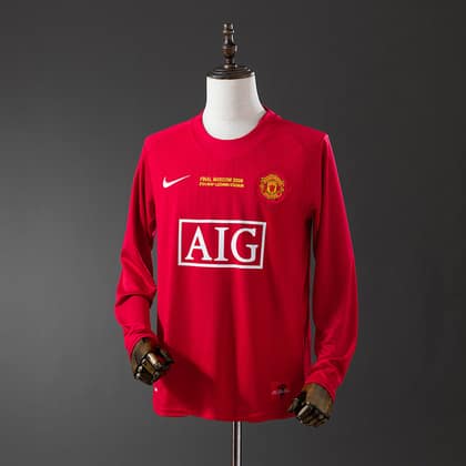 Manchester United Retro 07/08 Champions League Manga larga