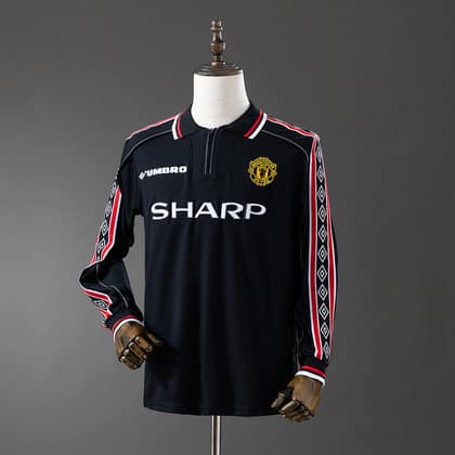 Manchester United Retro 98/99 Manga larga (Negra)