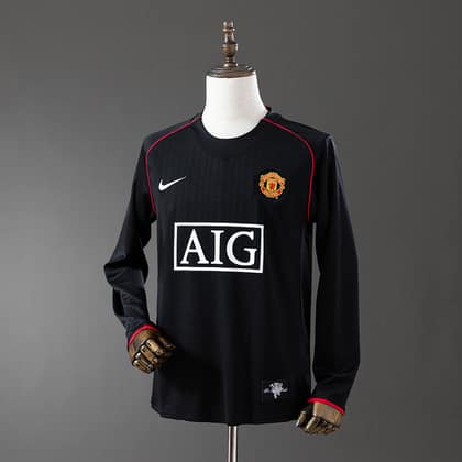 Manchester United Retro 07/08 Manga larga (Negra)