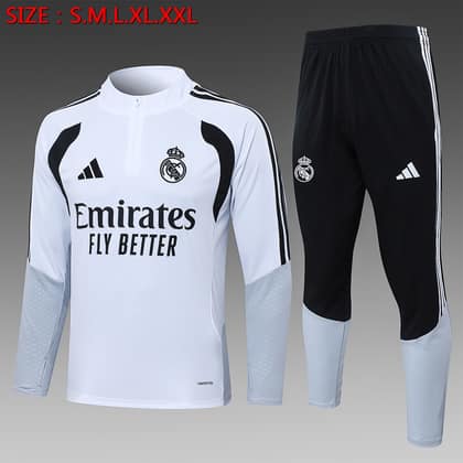 Chándal Real Madrid 26/27 blanco · media cremallera (modelo 3)