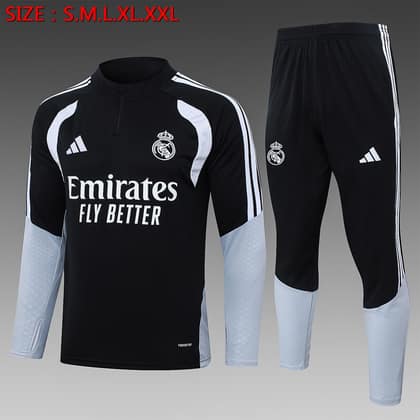 Chándal Real Madrid 26/27 negro · media cremallera