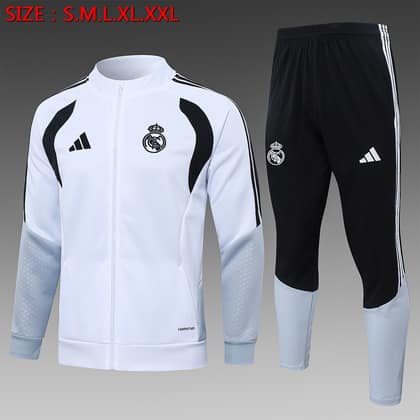 Chándal Real Madrid 26/27 blanco · cremallera entera (modelo 6)