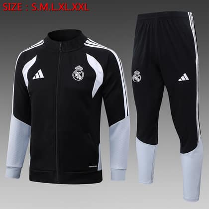 Chándal Real Madrid 26/27 negro · cremallera entera