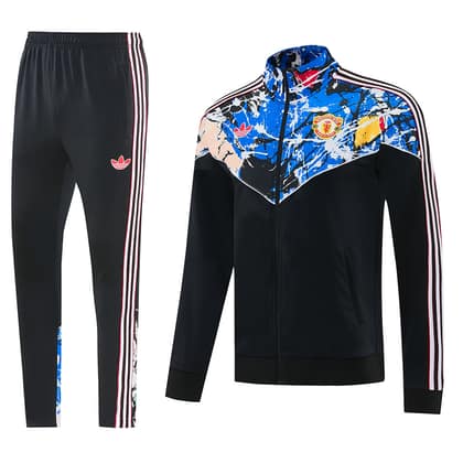 Chándal Manchester United 26/27 negro y azul · cremallera entera