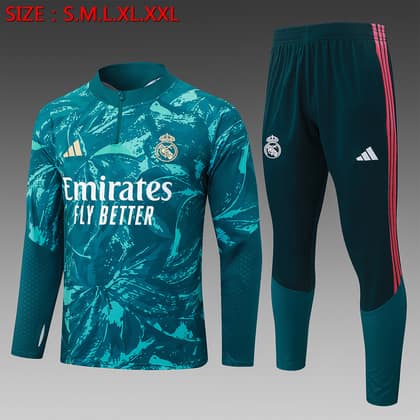 Chándal Real Madrid 26/27 verde oscuro · media cremallera (modelo 2)