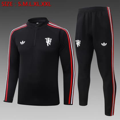 Chándal Manchester United 26/27 negro · media cremallera (modelo 2)