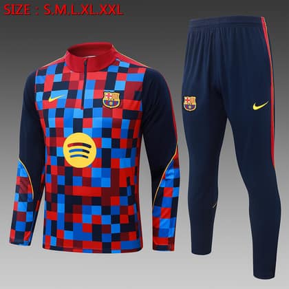 Chándal FC Barcelona 26/27 cuadros · media cremallera