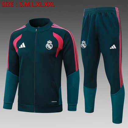 Chándal Real Madrid 26/27 verde oscuro · cremallera entera (modelo 2)