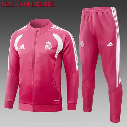 Chándal Real Madrid 26/27 rosa · cremallera entera