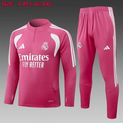 Chándal Real Madrid 26/27 rosa · media cremallera