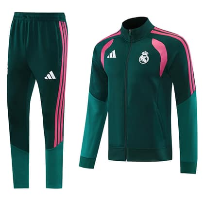 Chándal Real Madrid 26/27 verde oscuro · cremallera entera (diseño 2)