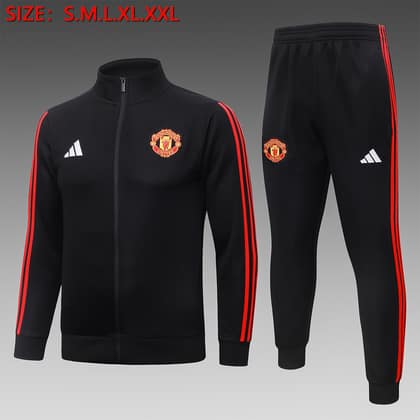 Chándal Manchester United 26/27 negro · cremallera entera (modelo 2)