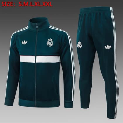 Chándal Real Madrid 26/27 verde oscuro · cremallera entera