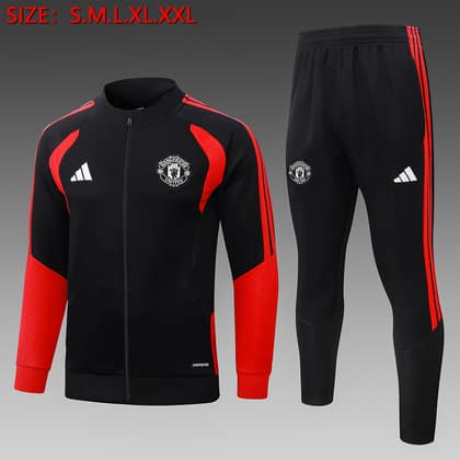 Chándal Manchester United 26/27 negro · cremallera entera