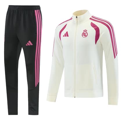 Chándal Real Madrid 26/27 beige · cremallera entera (diseño 2)