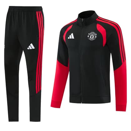 Chándal Manchester United 26/27 negro · cremallera entera (diseño 2)