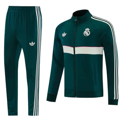 Chándal Real Madrid 26/27 verde oscuro · cremallera entera (diseño 8)
