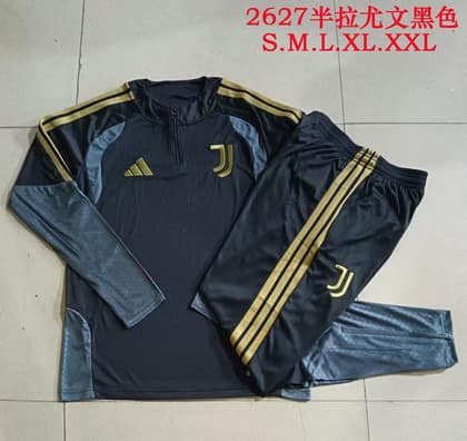 Chándal Juventus 26/27 negro y dorado · media cremallera