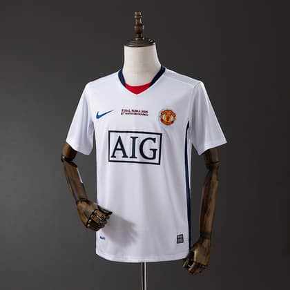 Manchester United Retro Visitante 08/09 Champions League (Blanca)